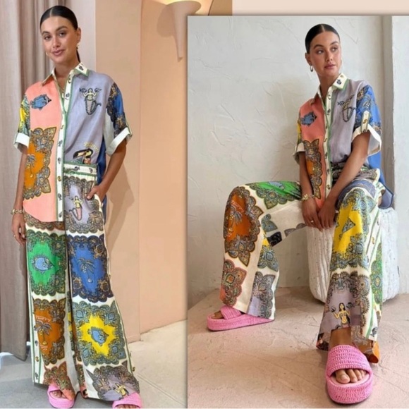 Lena Vie Drop Casual Tailored Shirt + Pant Set - Picture 11 of 11